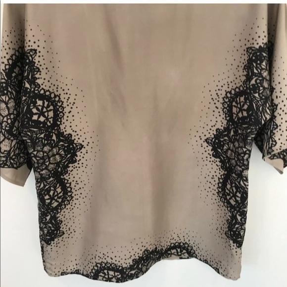 Corey Lynn Calter Silk Lace Print Blouse Tie Back - Picture 5 of 8
